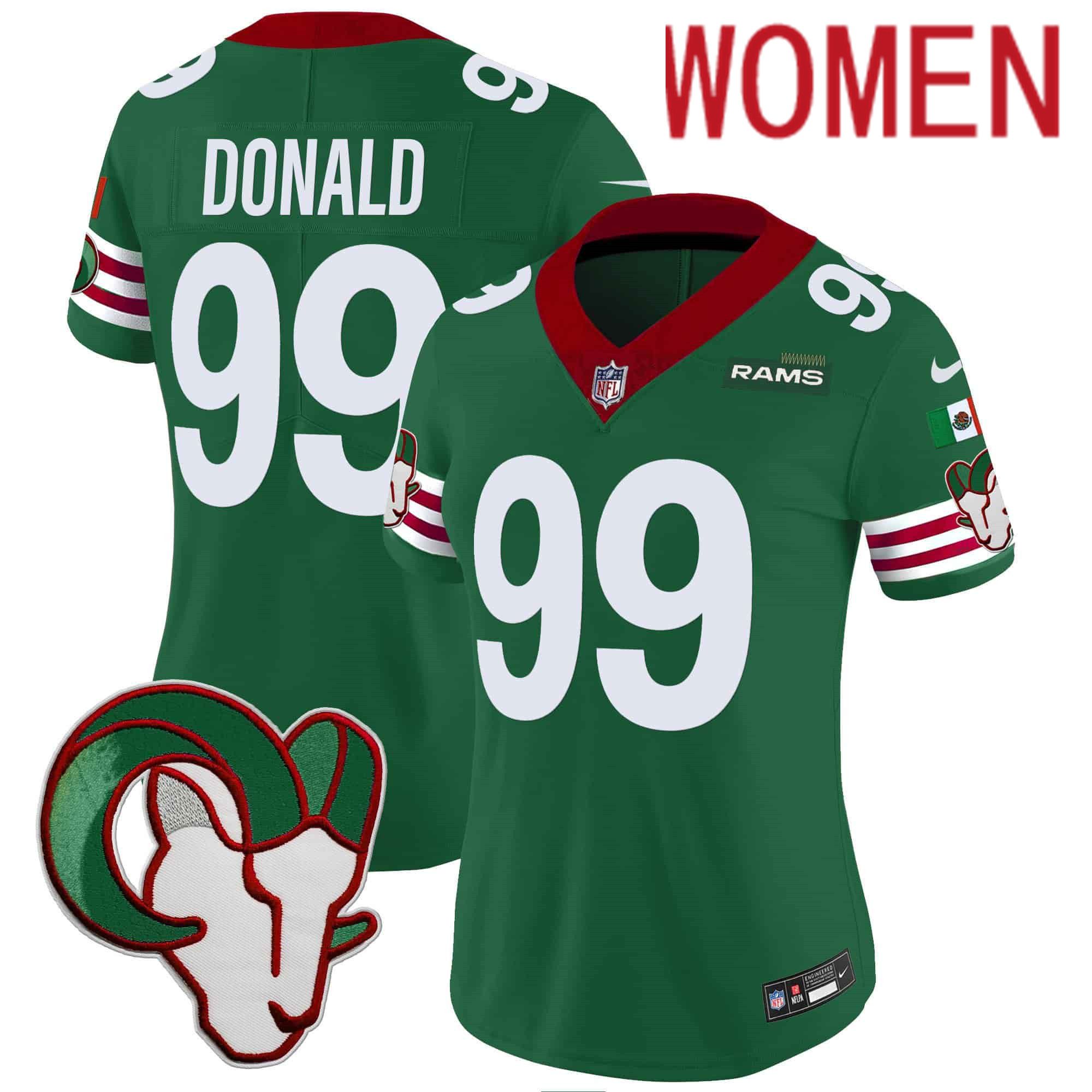Women Los Angeles Rams #99 Donald Green 2024 Nike Mexico Vapor Limited NFL Jersey->women nfl jersey->Women Jersey